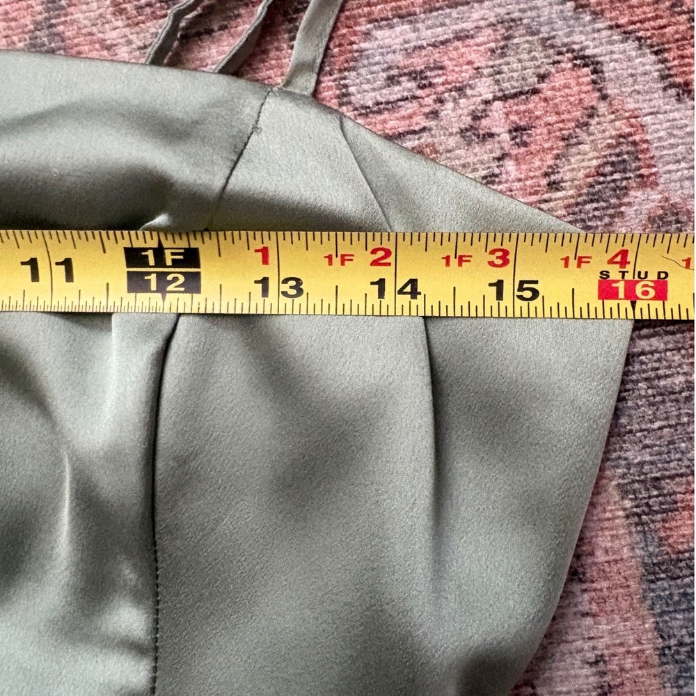 Abercrombie & Fitch Giselle Clasp Back Pleated Midi Dress Sage Green | Medium - Picture 7 of 10